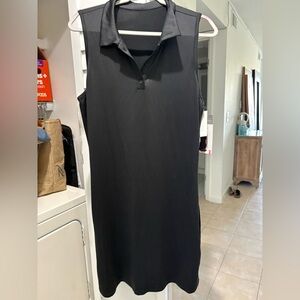 Women's Sleeveless Polo Dress - Black